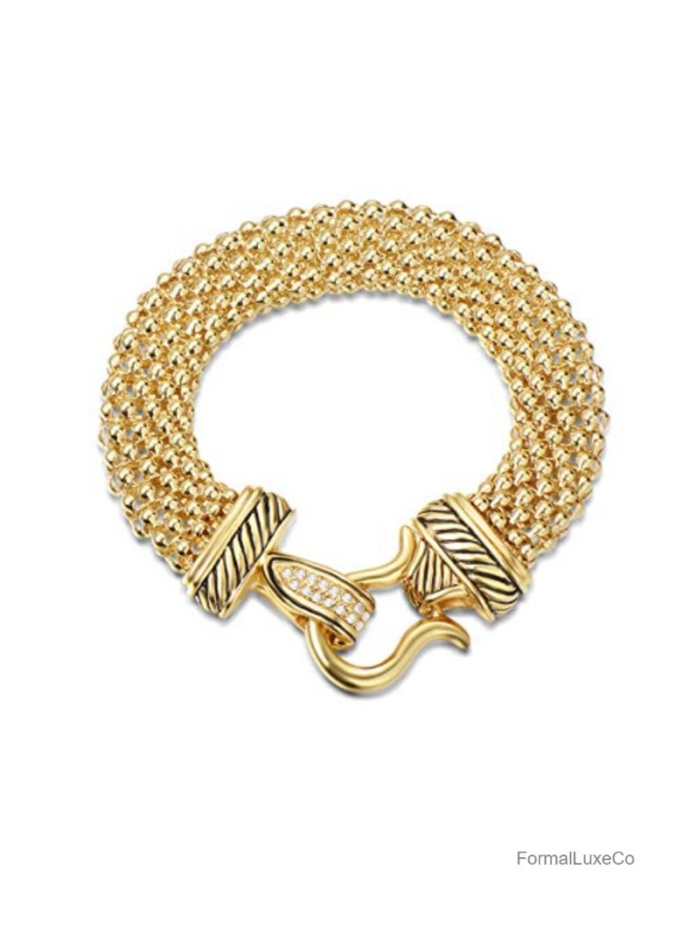 Vintage Cable Chain Bracelet Gold Plated Magnetic Clasp Women